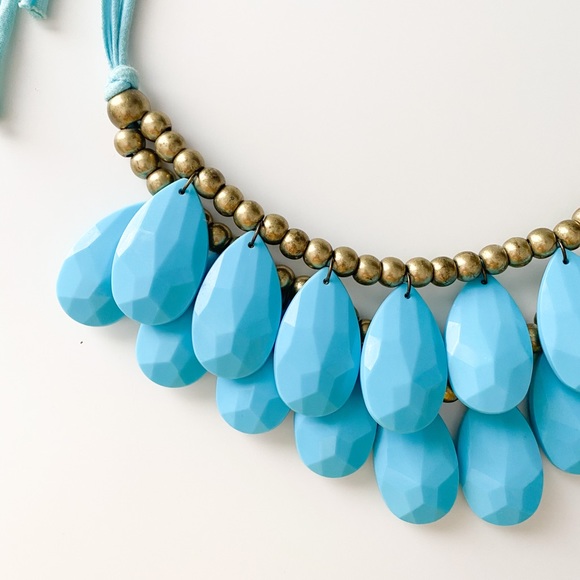 ⭐️ Turquoise Teardrop Bubble Statement Necklace - Picture 2 of 2